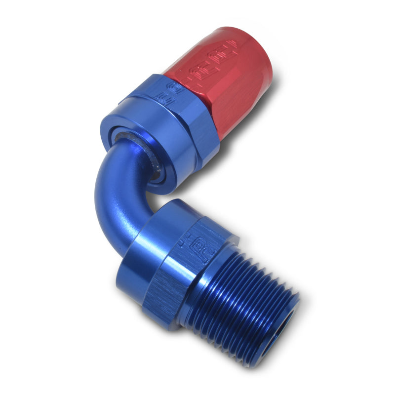 Russell Performance -6 AN Red/Blue 90 Degree Full Flow Swivel - 612090