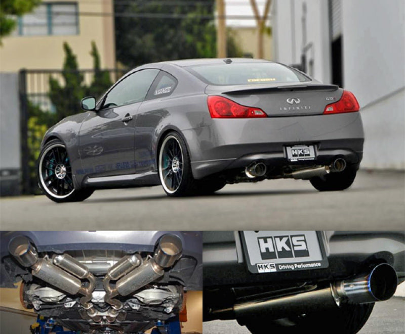 HKS 08-13 Infiniti G37 Coupe Dual Hi-Power Ti Tip Catback - 32009-BN003