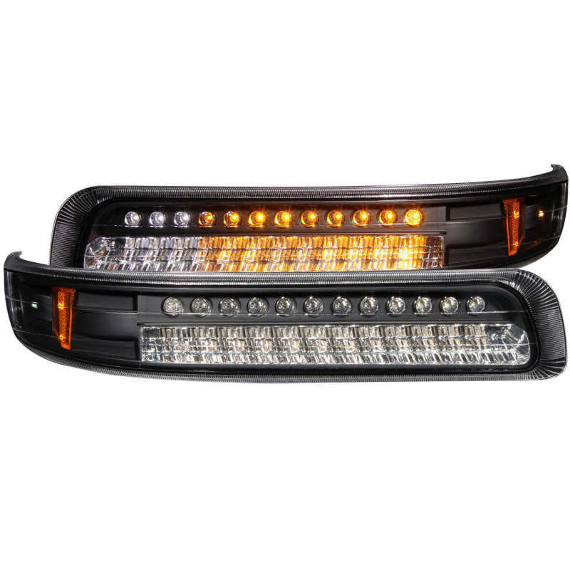 ANZO 1999-2002 Chevrolet Silverado 1500 LED Parking Lights Black w/ - 511055
