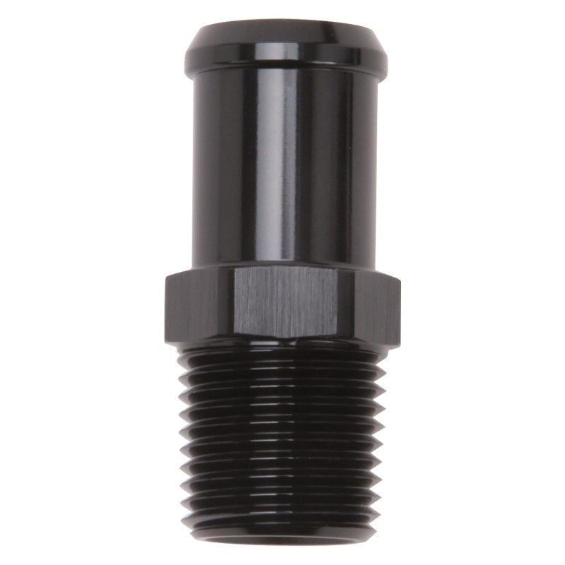 Edelbrock Hose End Straight 1/2In NPT to 3/4In Barb Black - 8183