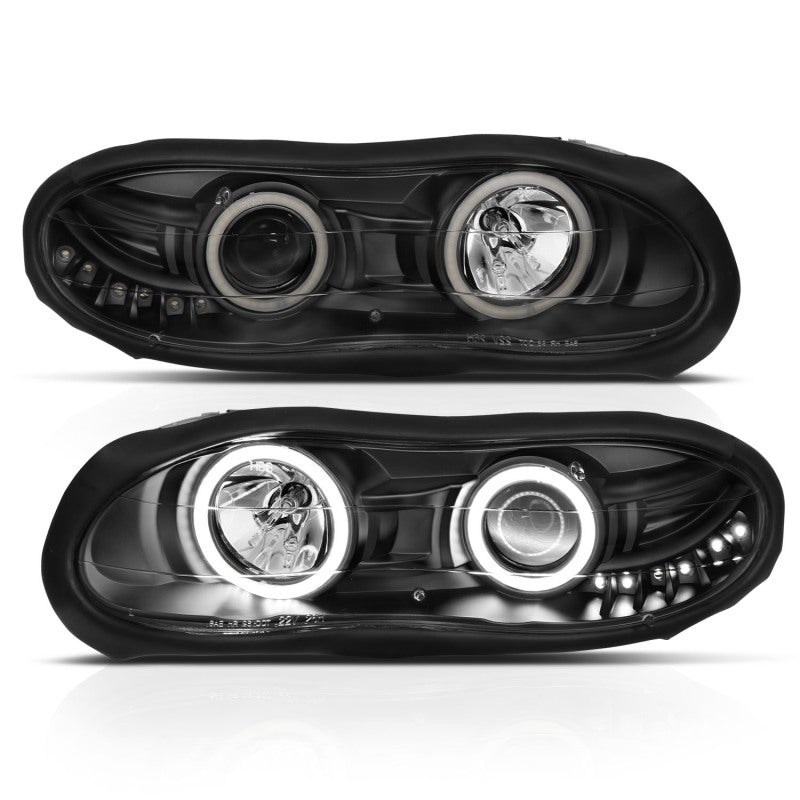 ANZO 1998-2002 Chevrolet Camaro Projector Headlights w/ Halo Black - 121160