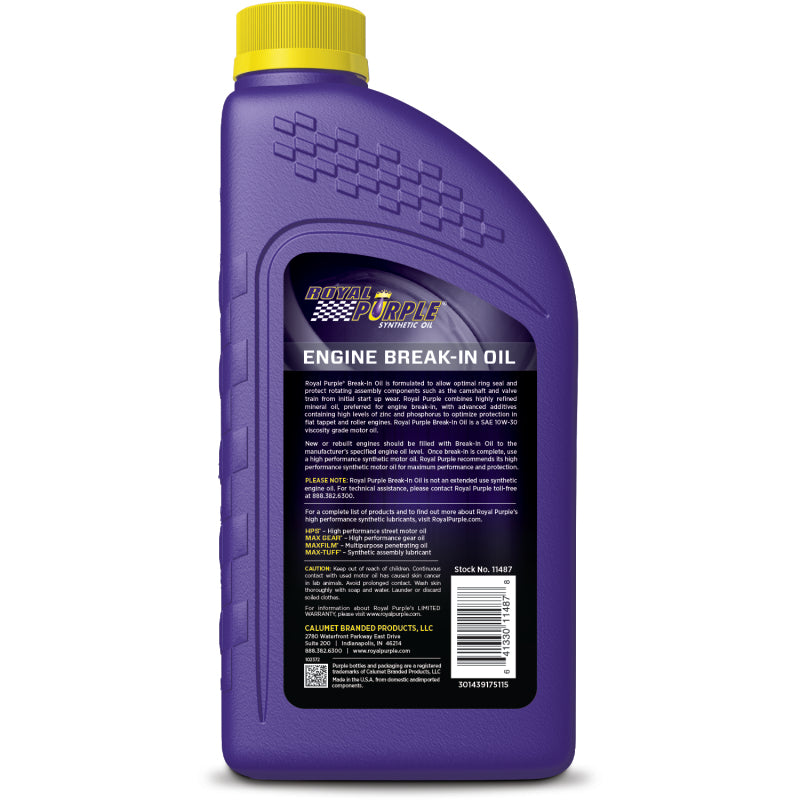 Royal Purple Engine Break-In Oil - 1 Quart - 06487 - 6/pkg