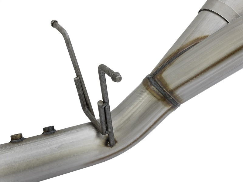 aFe Large Bore-HD 4in 409-SS DPF-Back Exhaust w/Dual Polished Tips - 49-44086-P