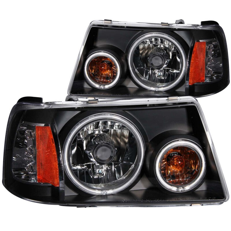 ANZO 2001-2011 Ford Ranger Projector Headlights w/ Halo Black (CCFL) - 111152