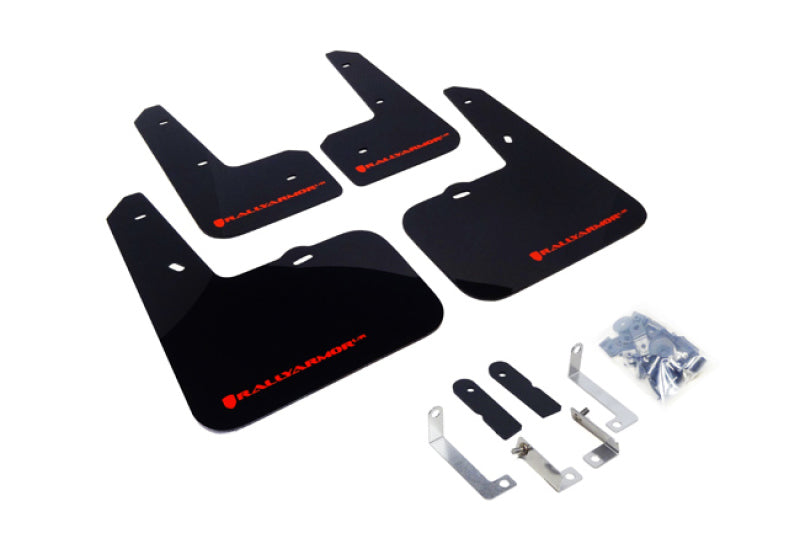 Rally Armor 12-18 Hyundai Veloster Black UR Mud Flap w/ - MF24-UR-BLK/RD
