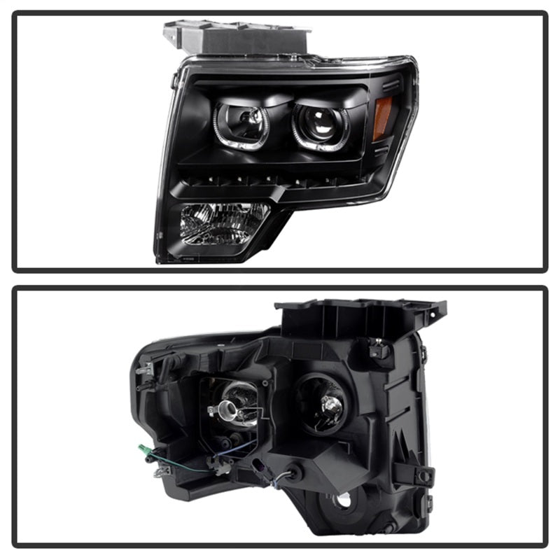 Xtune Ford F150 09-14 Projector Headlights Halogen Model Only LED - 9032226