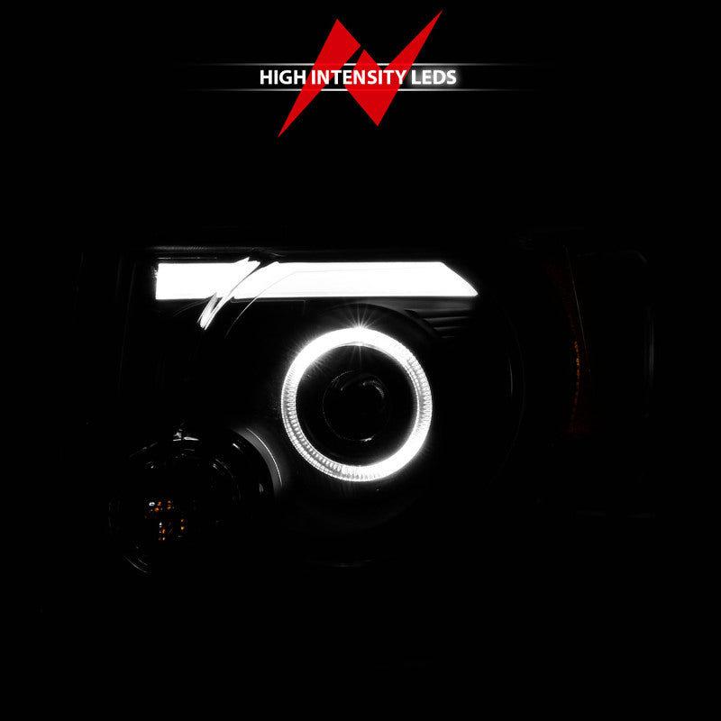 ANZO 2008-2012 Ford Escape Projector Headlights w/ Halo Black - 111355