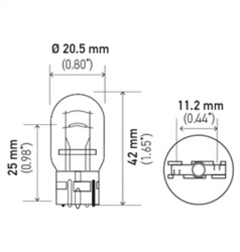 Hella Bulb 7443 12V 21/5W W3X16q T6.5 - 7443