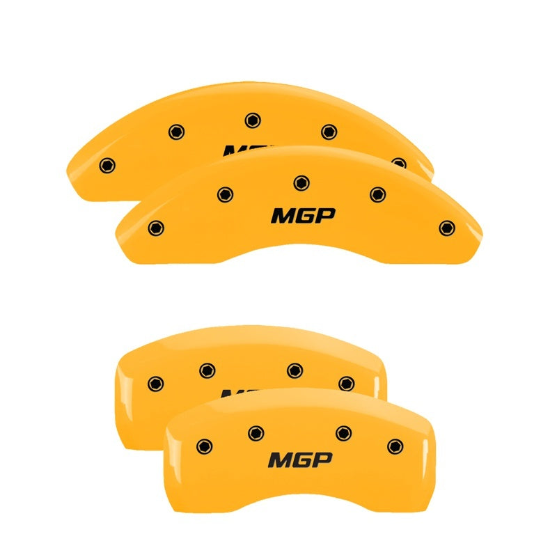 MGP 4 Caliper Covers Engraved Front & Rear MGP Yellow - 10255SMGPYL