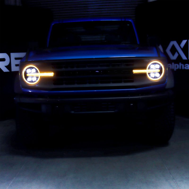 AlphaRex 21-23 Ford Bronco NOVA LED Projector Headlights Black - 880260