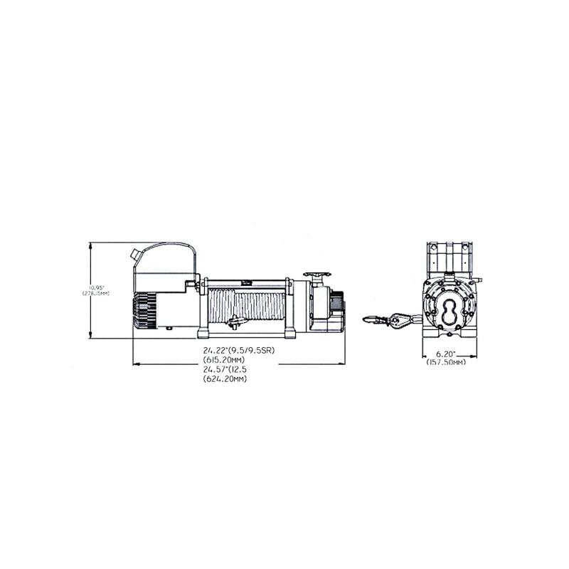 Superwinch 9500 LBS 12V DC 3/8in x 80ft Synthetic Rope - 1595201