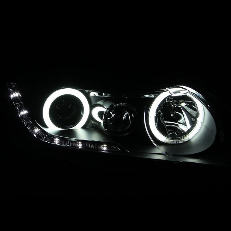 ANZO 2006-2011 Honda Civic Projector Headlights w/ Halo Black (CCFL) - 121454