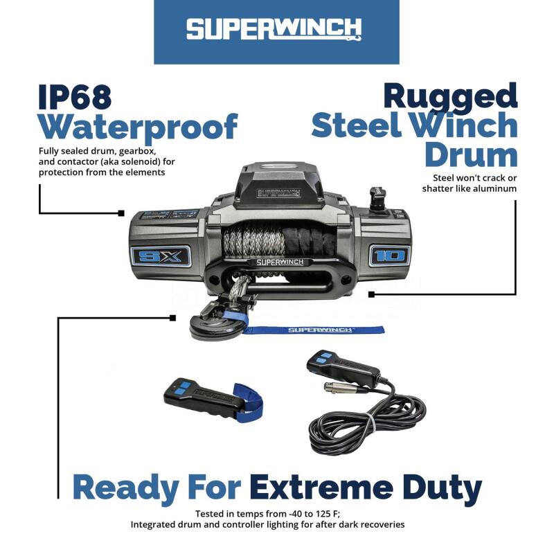 Superwinch 10000 LBS 12V DC 3/8in x 80ft Synthetic Rope - 1710201