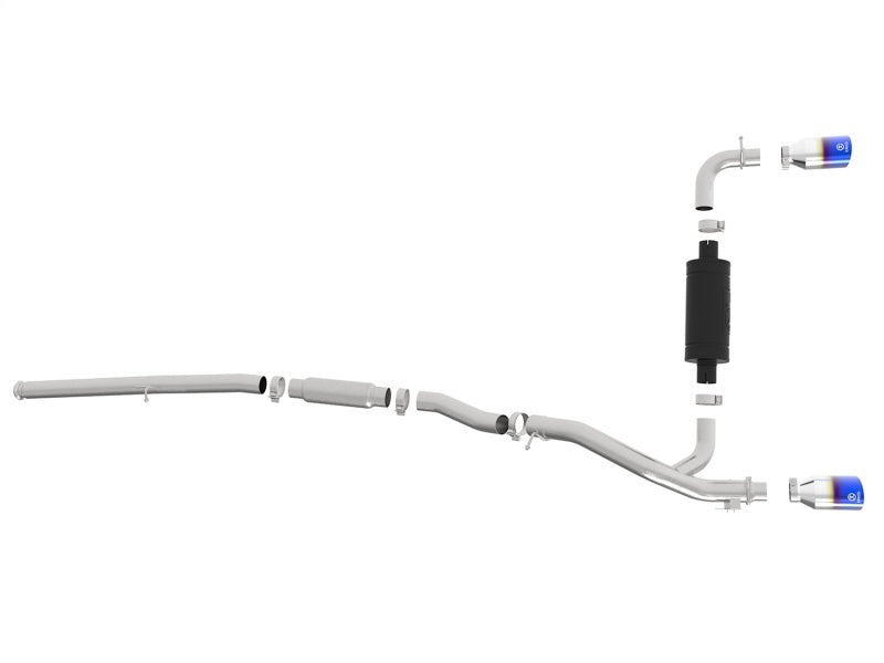 aFe Takeda 3in 304 SS Cat-Back Exhaust System w/ Blue - 49-33103-L