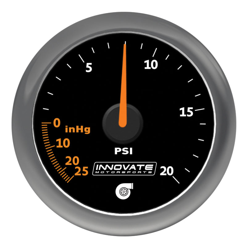 Innovate MTX Analog 20 PSI Vacuum/Boost Gauge Kit - Black - 3857