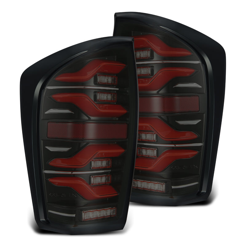 AlphaRex 16-21 Toyota Tacoma LUXX LED Taillights Blk/Red w/Activ Light/Seq - 680000