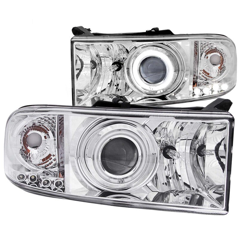 ANZO 1994-2001 Dodge Ram Projector Headlights w/ Halo Chrome - 111056