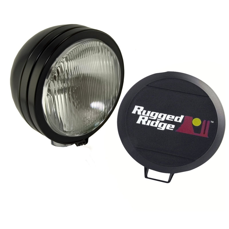 Rugged Ridge 6-In Round HID Off-road Fog Light Black Steel - 15205.01