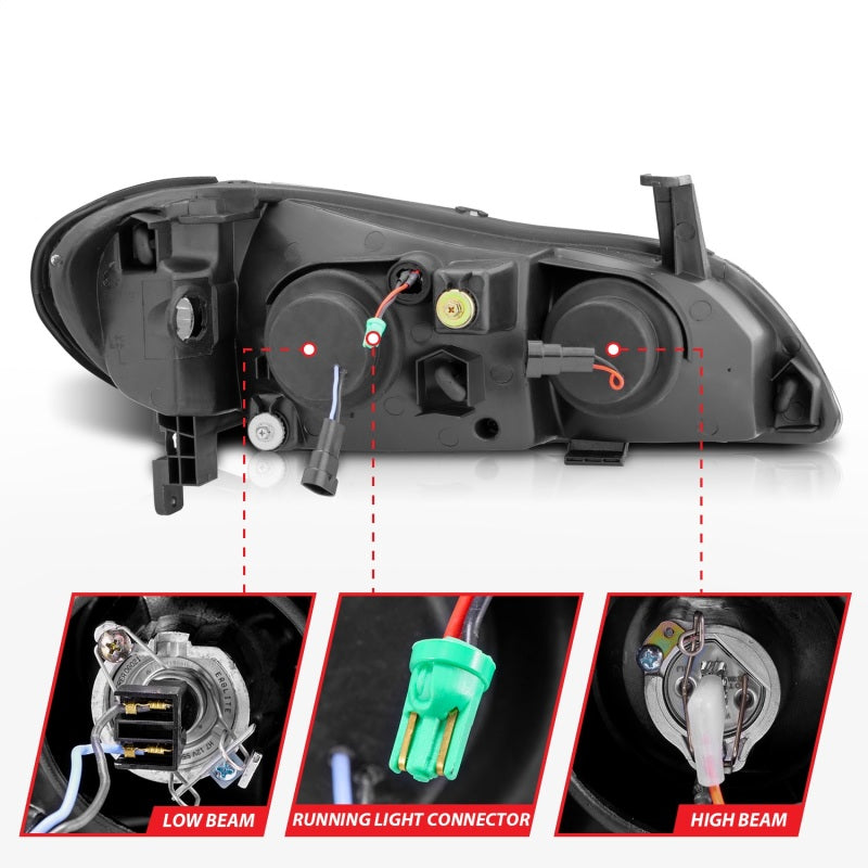 ANZO 2000-2004 Infiniti I30 Projector Headlights w/ Halo Chrome - 121078