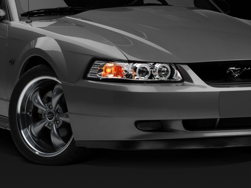 Raxiom 99-04 Ford Mustang Dual LED Halo Projector Headlights- Chrome - 49114