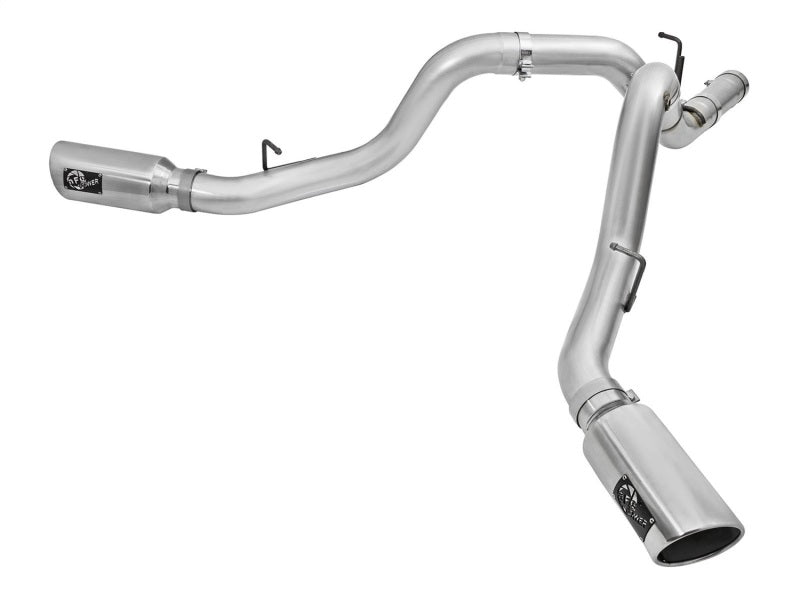 aFe Atlas Exhaust 4in Dual DPF-Back Al Steel w/ Pol - 49-04080-P