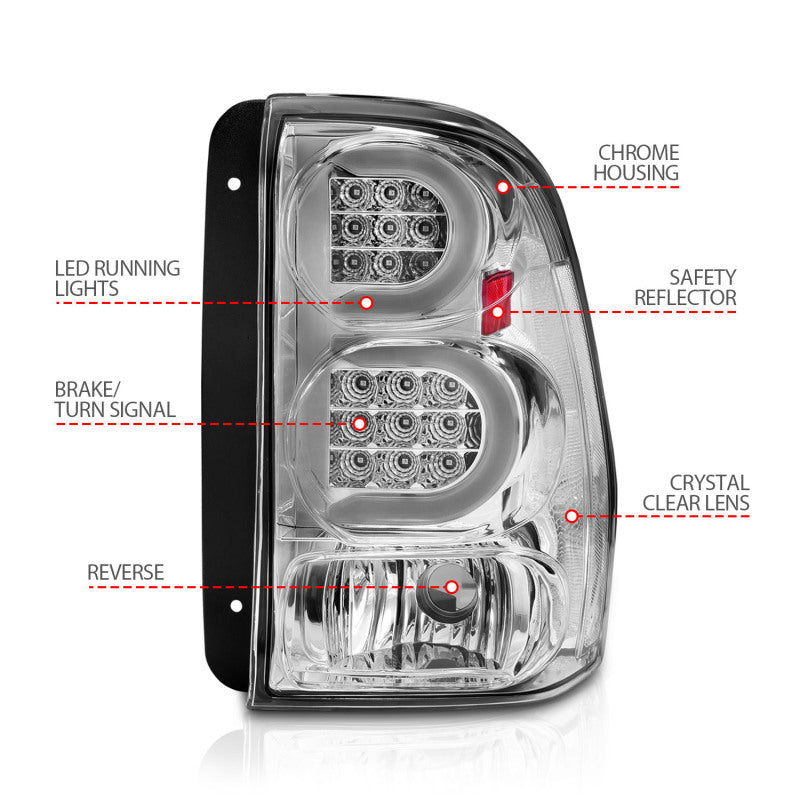 ANZO 2002-2009 Chevrolet Trailblazer LED Tail Lights w/ Light Bar - 311373