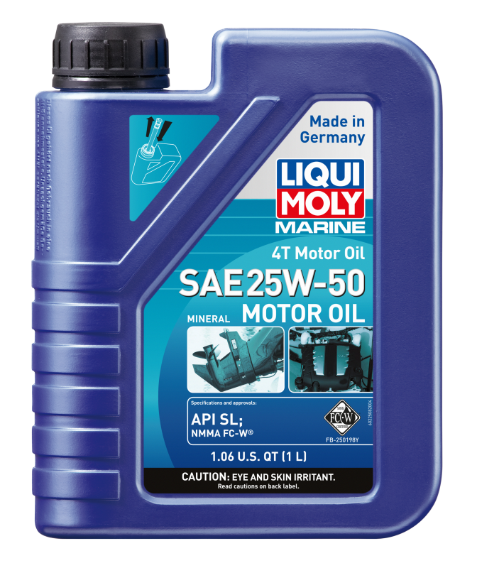LIQUI MOLY 1L Marine 4T Motor Oil SAE 25W50 - 22508 - 6/pkg