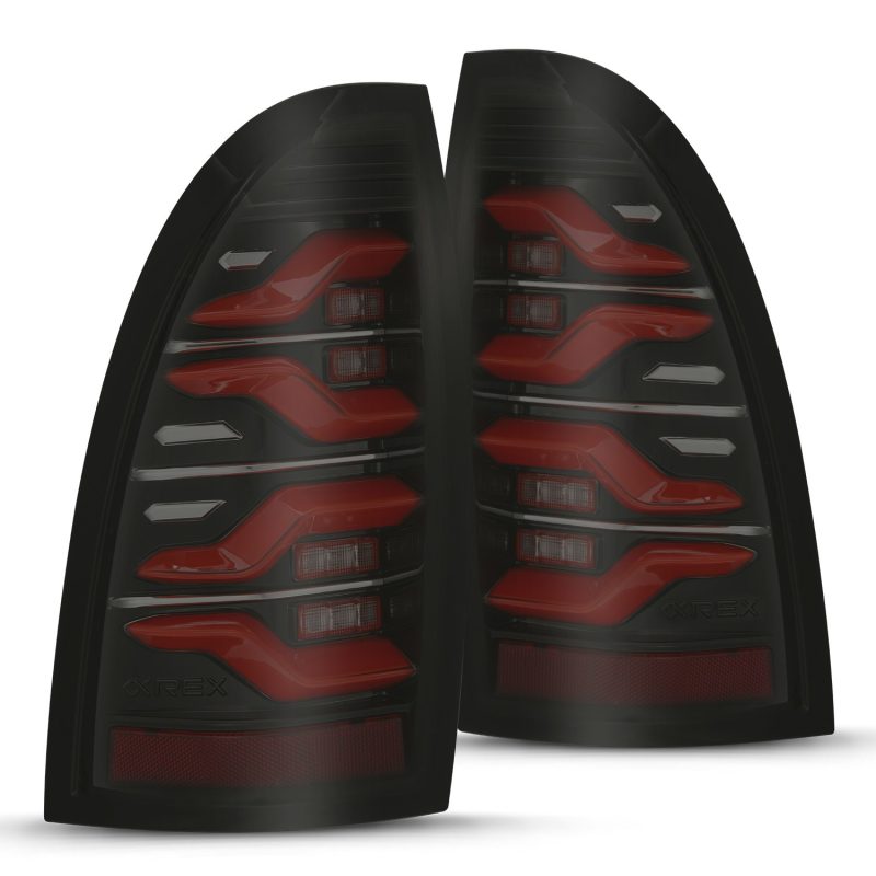 AlphaRex 05-15 Toyota Tacoma LUXX LED Taillights Blk/Red w/Activ Light/Seq - 680070