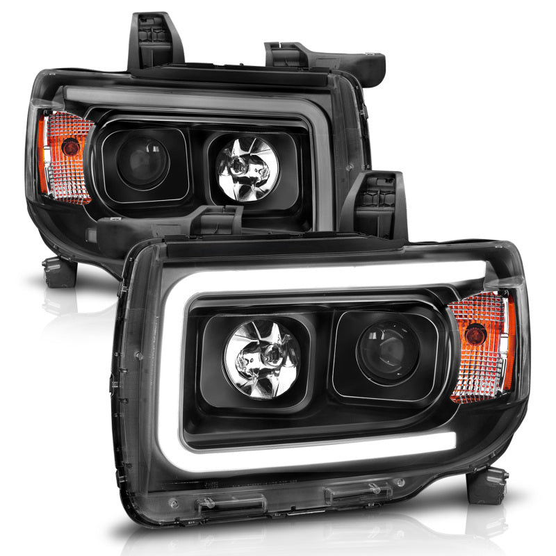 ANZO 2015+ GMC Canyon Projector Headlights w/ Plank Style Design - 111381