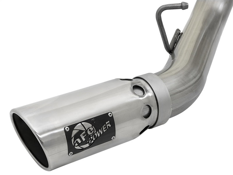 aFe Large Bore-HD 4in 409-SS DPF-Back Exhaust w/Dual Polished Tips - 49-44086-P