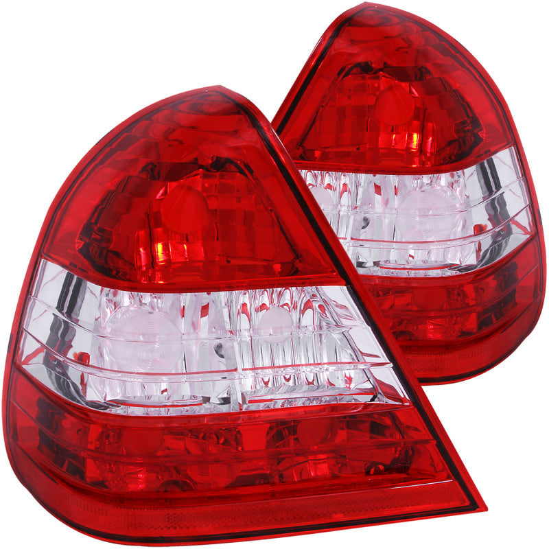 ANZO 1994-2000 Mercedes Benz C Class W202 Taillights Red/Clear - 221157