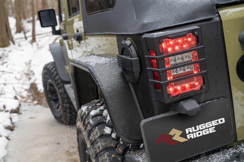 Rugged Ridge Rear Corner Kit Body Armor 4-Door 07-18 Jeep - 11651.77
