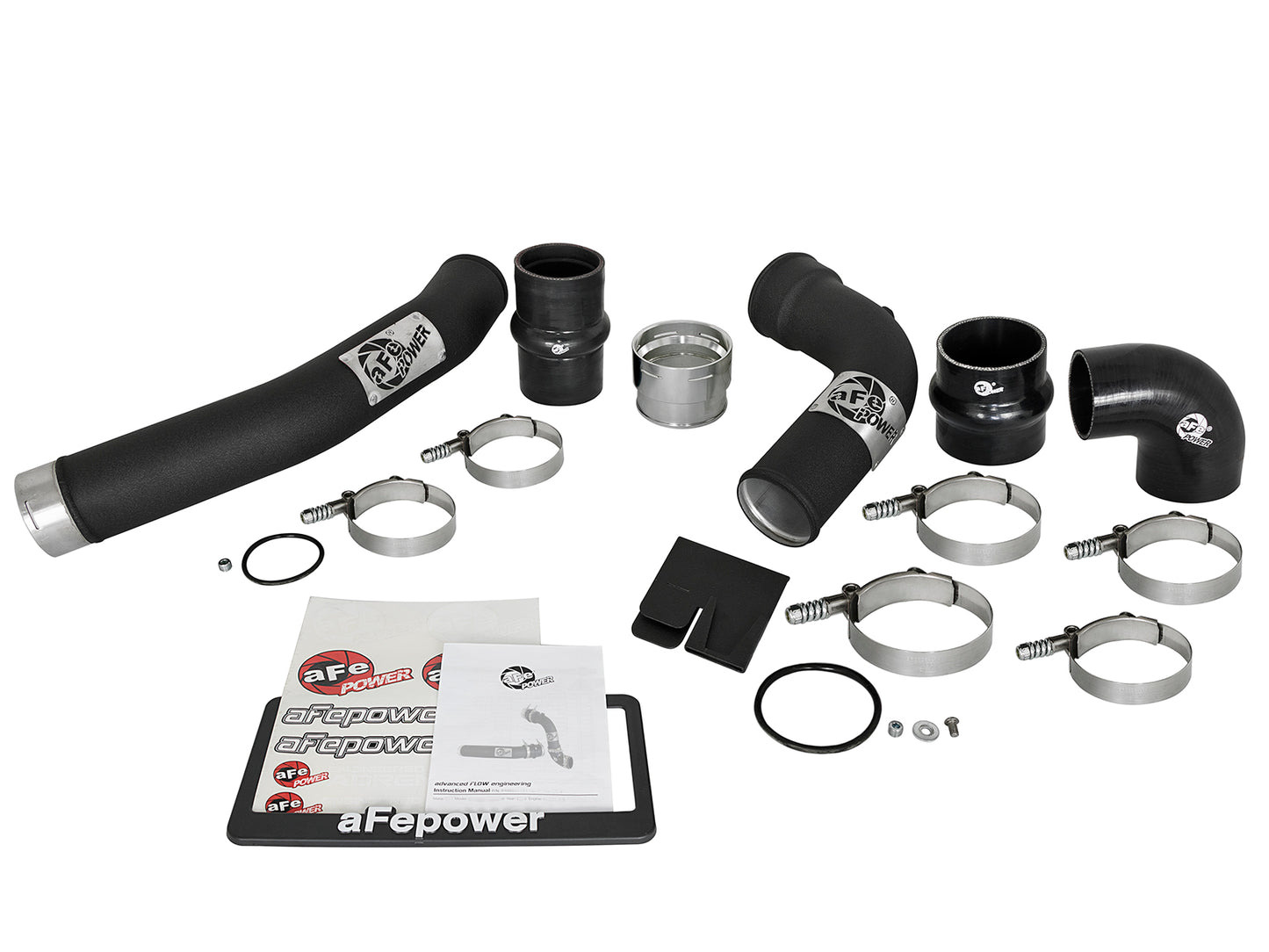 aFe Bladerunner 3in Hot and Cold Side Black Intercooler Tubes - 46-20314-B
