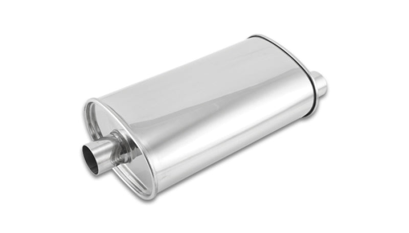 Vibrant StreetPower Oval Muffler - 2in Inlet/Dual Outlet (Center In - 1104