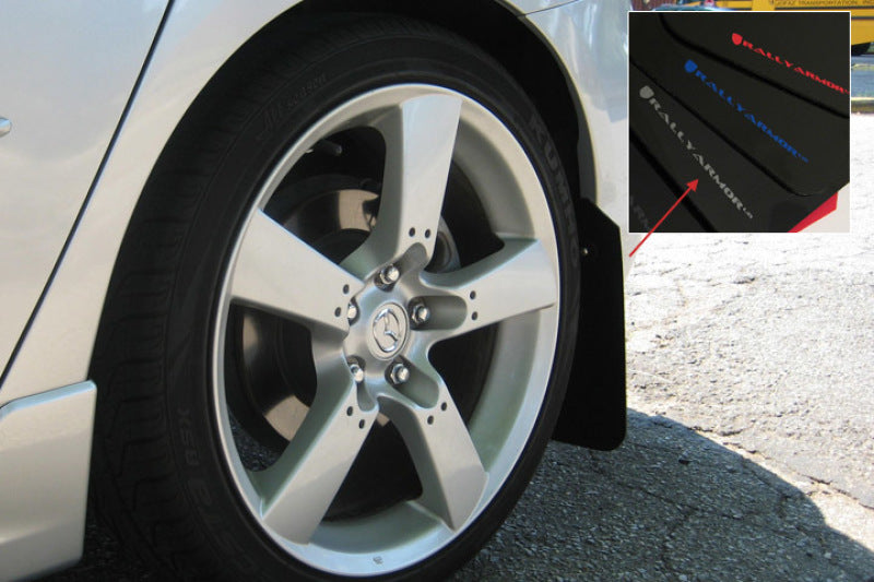 Rally Armor 04-09 Mazda3/Speed3 Black UR Mud Flap w/ Silver - MF9-UR-BLK/SIL