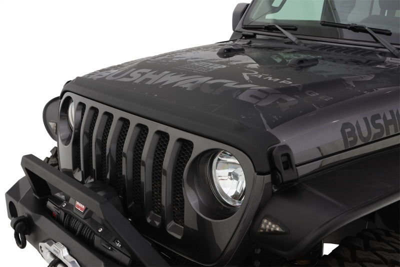 Bushwacker 18-19 Jeep Wrangler Rubicon/Sport//Unlimited/Sport S Hood Stone Guard- Black - 14093