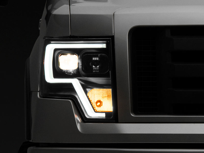 Raxiom 09-14 F-150 Projector Headlights w/ LED Accent- Black Housing - T542845