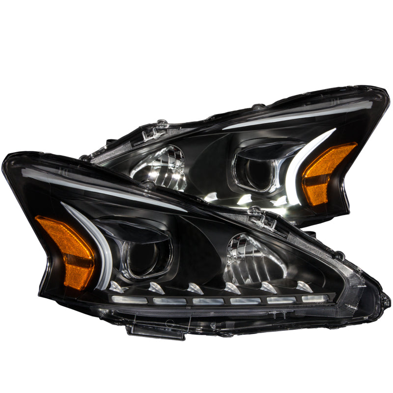 ANZO 2013-2014 Nissan Altima Projector Headlights w/ Plank Style Design - 121500