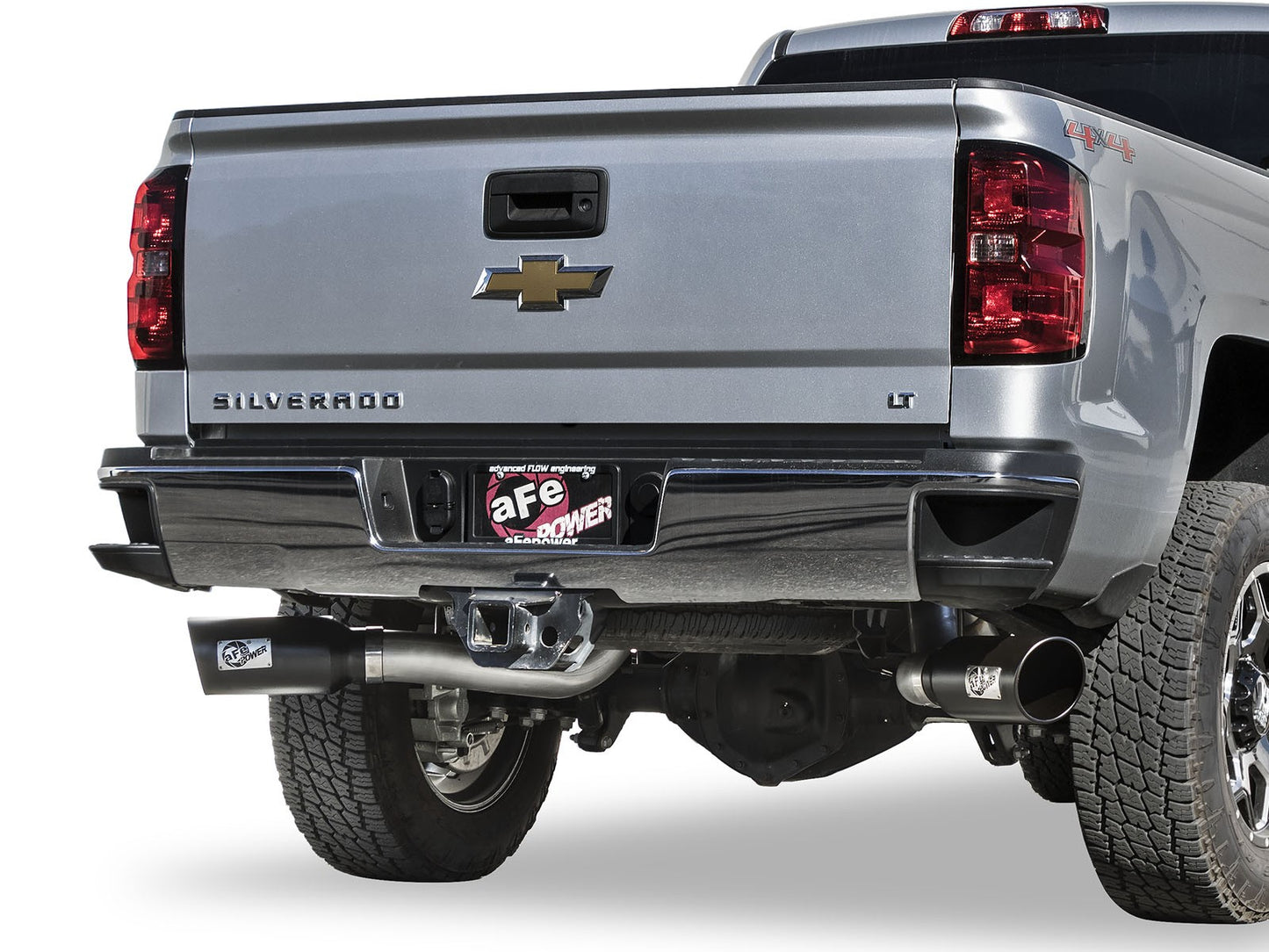 aFe Atlas Exhaust 4in Dual DPF-Back Al Steel w/ Black - 49-04080-B