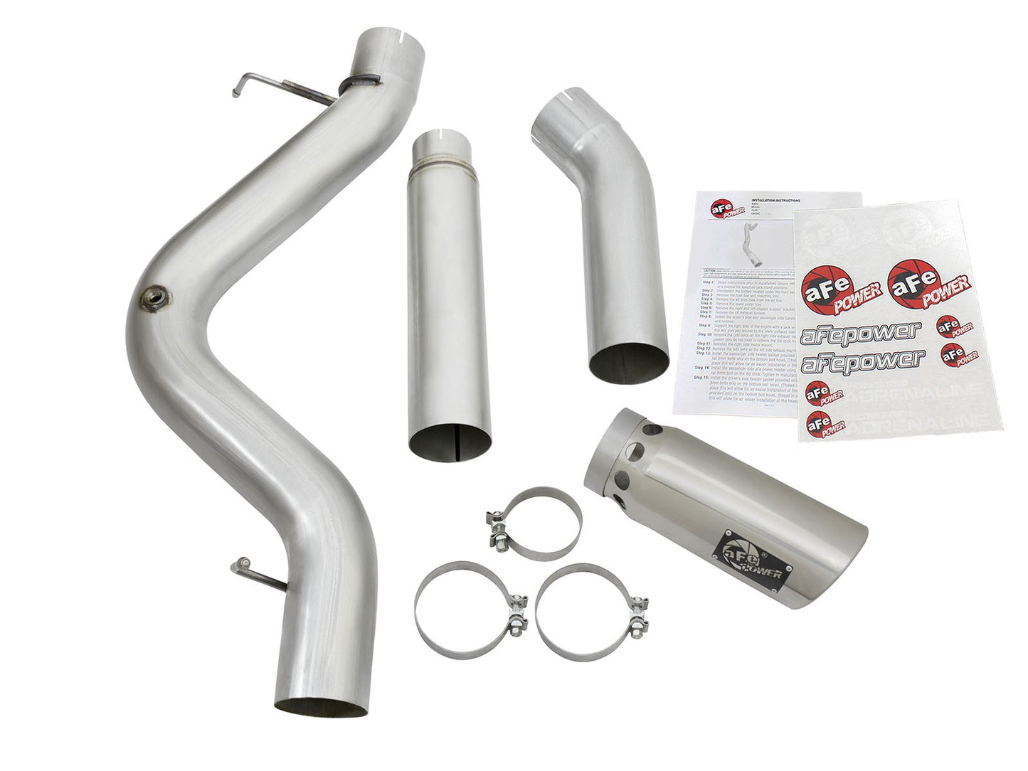 aFe Atlas Exhaust 5in DPF-Back Aluminized Steel w/ Polished Tips - 49-04081-P