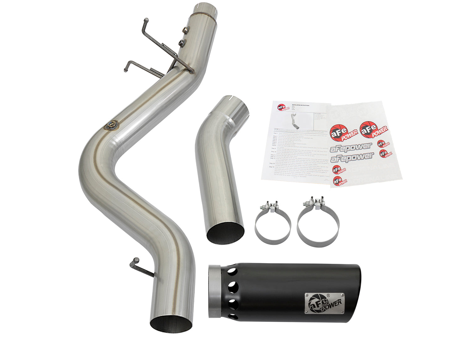 aFe ATLAS 5in DPF-Back Aluminized Steel Exhaust System GM Diesel - 49-04085-B