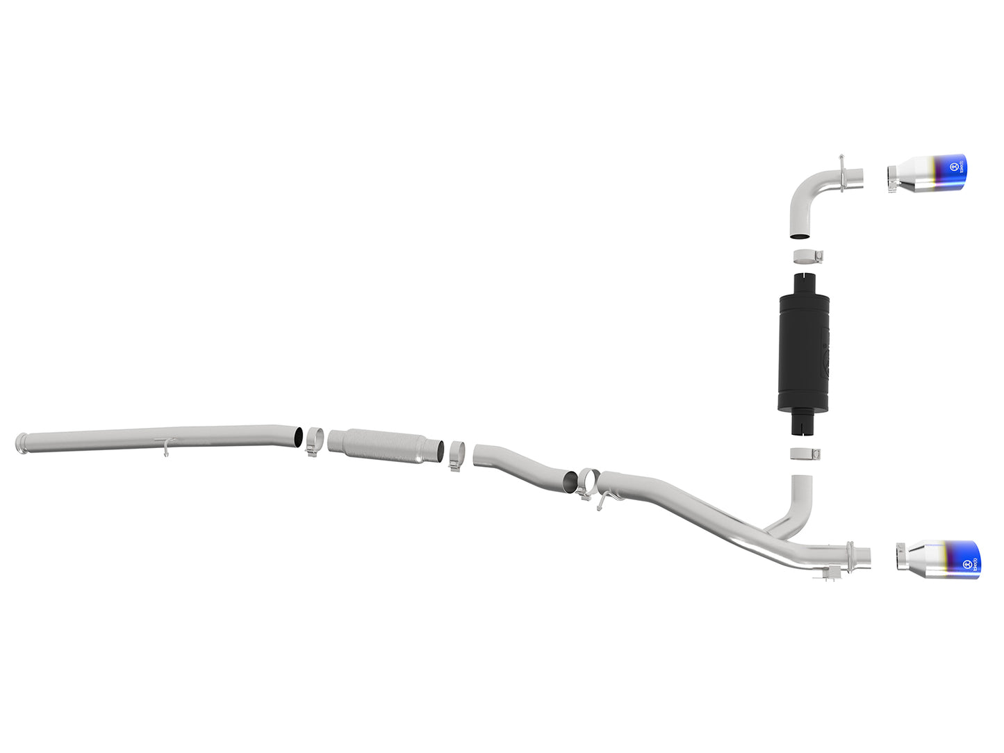 aFe Takeda 3in 304 SS Cat-Back Exhaust System w/ Blue - 49-33103-L