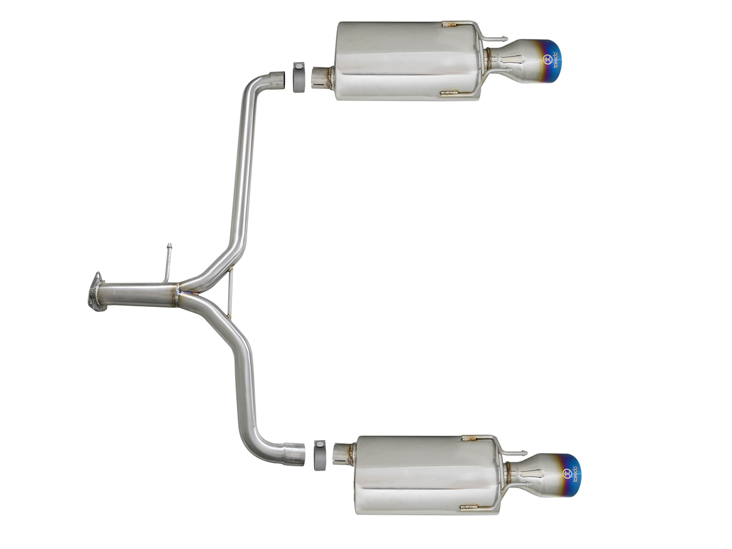 aFe Takeda 2.25-1.75in 304 SS Axle-Back Exh w/Blue Flame Tips - 49-36604-L