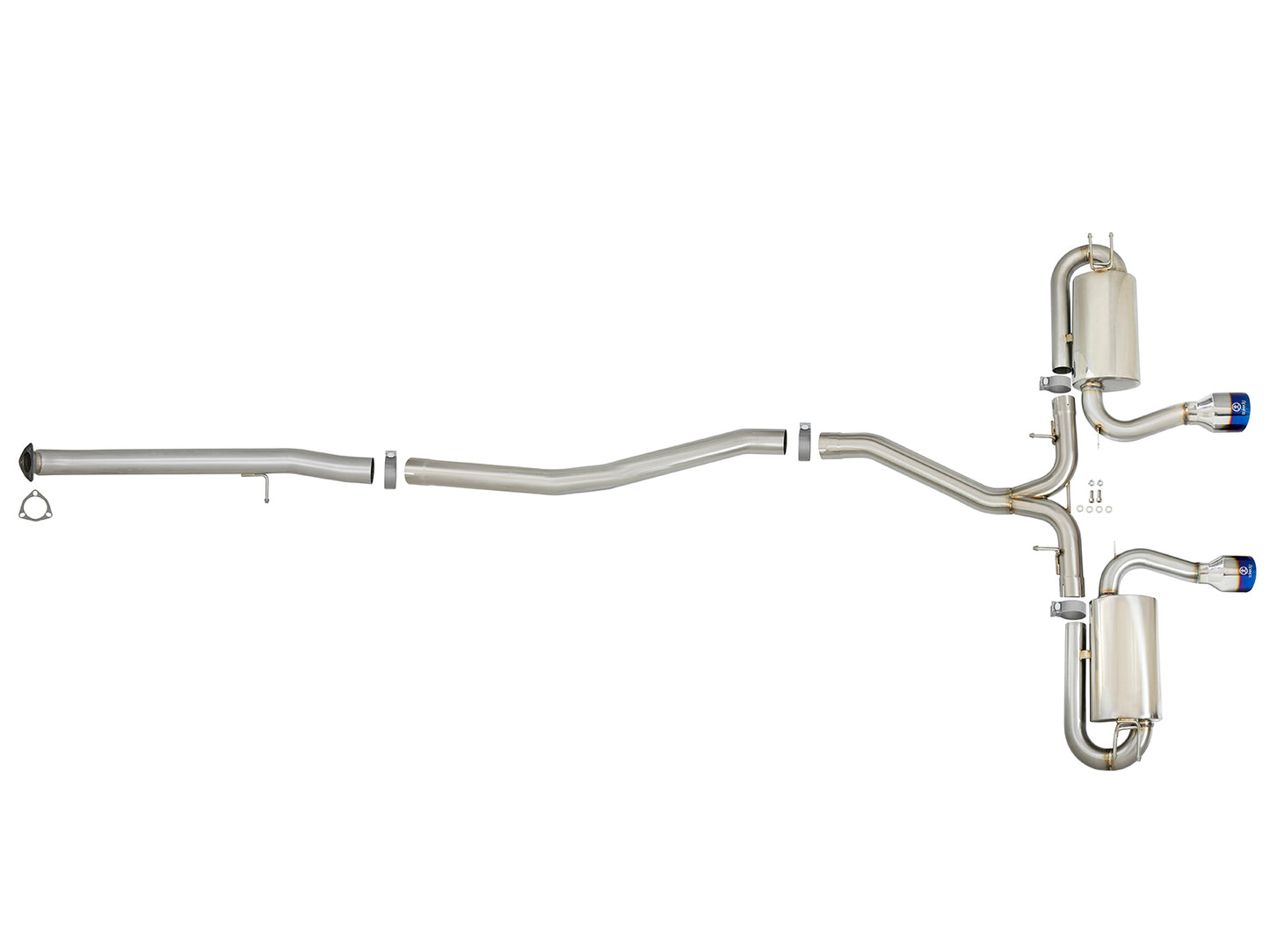aFe Takeda 3in 304 SS Cat-Back Exhaust System w/ Blue - 49-36618-L