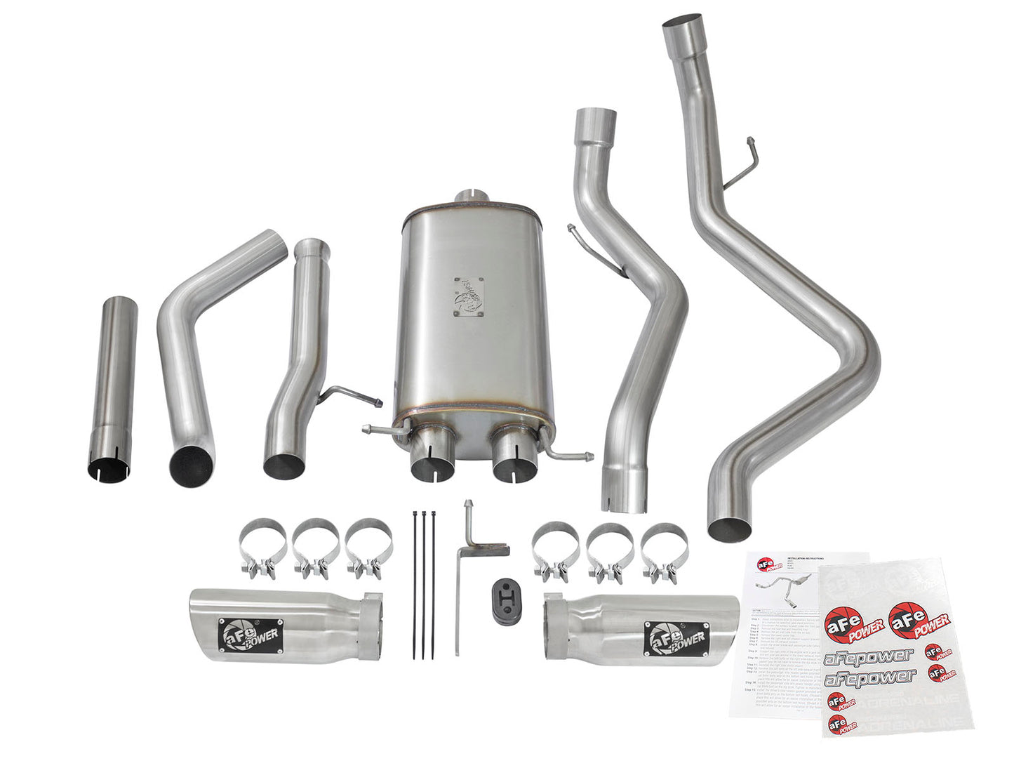 aFe MACH Force-Xp 3in CB SS Dual Exhaust w/Polished Tips - 49-44071-P