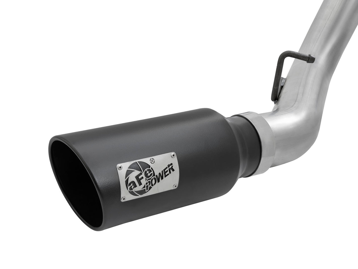 aFe LARGE Bore HD 4in Dual DPF-Back SS Exhaust w/Black - 49-44080-B