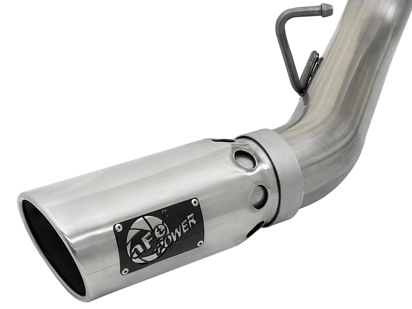 aFe Large Bore-HD 4in 409-SS DPF-Back Exhaust w/Dual Polished Tips - 49-44086-P