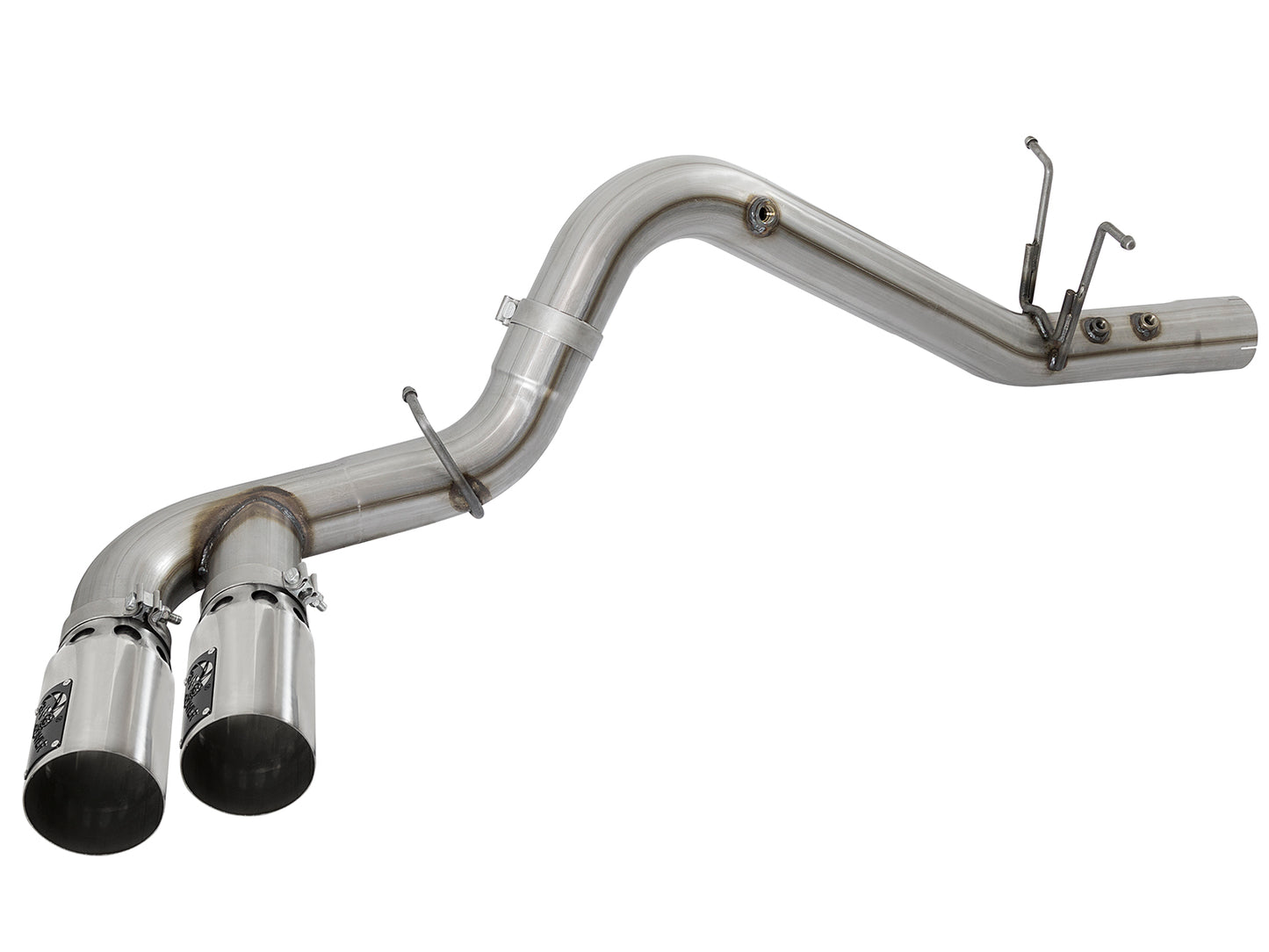 aFe Victory Series 4in 409-SS DPF-Back Exhaust w/ Dual Polished - 49-44089-P