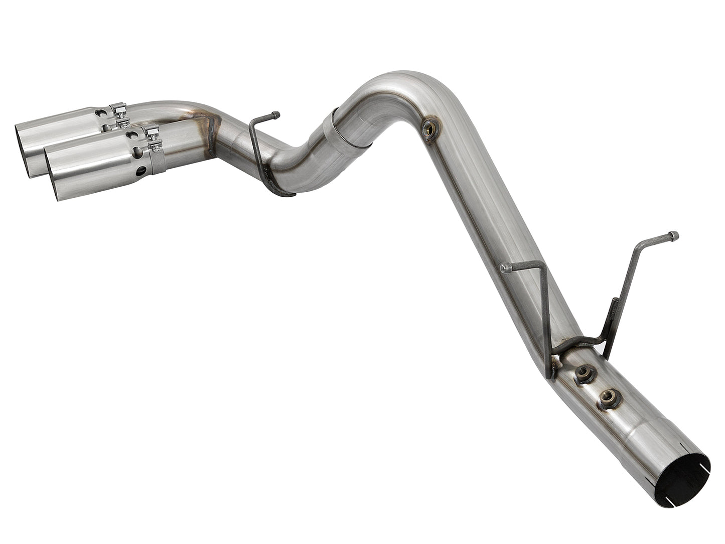 aFe Victory Series 4in 409-SS DPF-Back Exhaust w/ Dual Polished - 49-44089-P