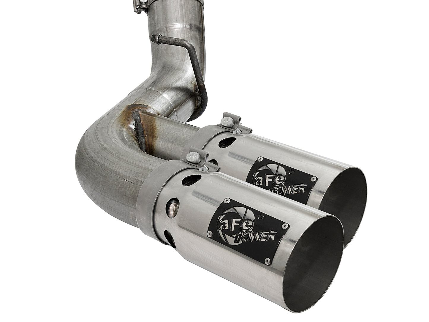 aFe Victory Series 4in 409-SS DPF-Back Exhaust w/ Dual Polished - 49-44089-P